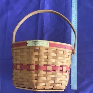 Longaberger Basket with Red and Tan Weave
